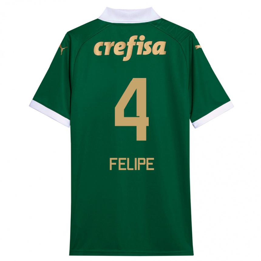 Enfant Football Maillot Pedro Felipe #4 Vert Blanc Tenues Domicile 2024/25 Canada