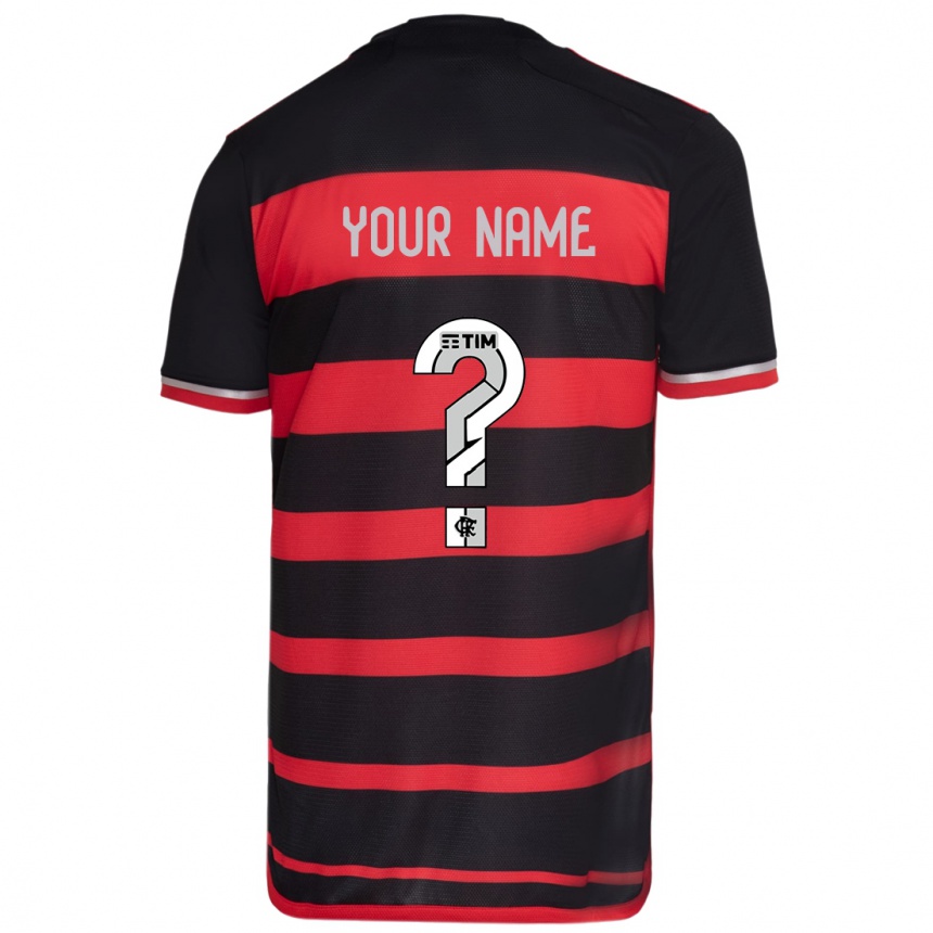 Enfant Football Maillot Votre Nom #0 Rouge Noir Tenues Domicile 2024/25 Canada