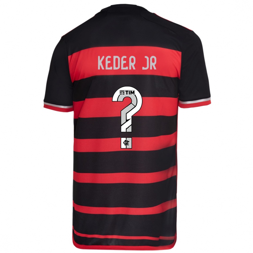 Kids Football Keder Jr #0 Red Black Home Jersey 2024/25 T-Shirt Canada