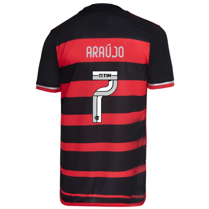 Enfant Football Maillot Luiz Araújo #7 Rouge Noir Tenues Domicile 2024/25 Canada