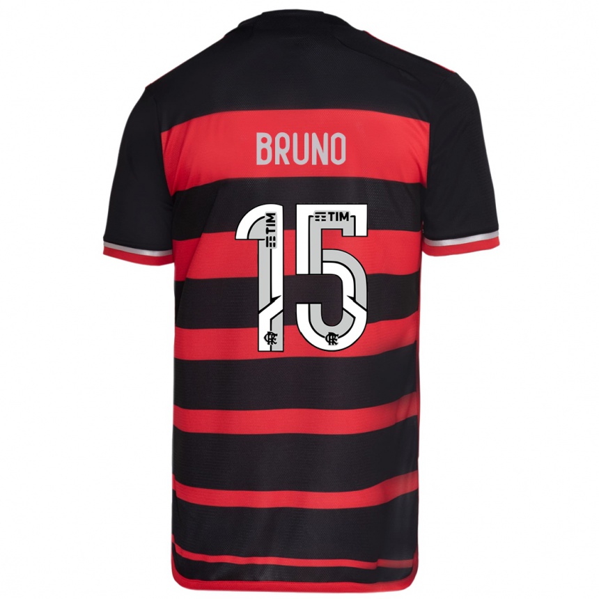 Enfant Football Maillot Fabrício Bruno #15 Rouge Noir Tenues Domicile 2024/25 Canada