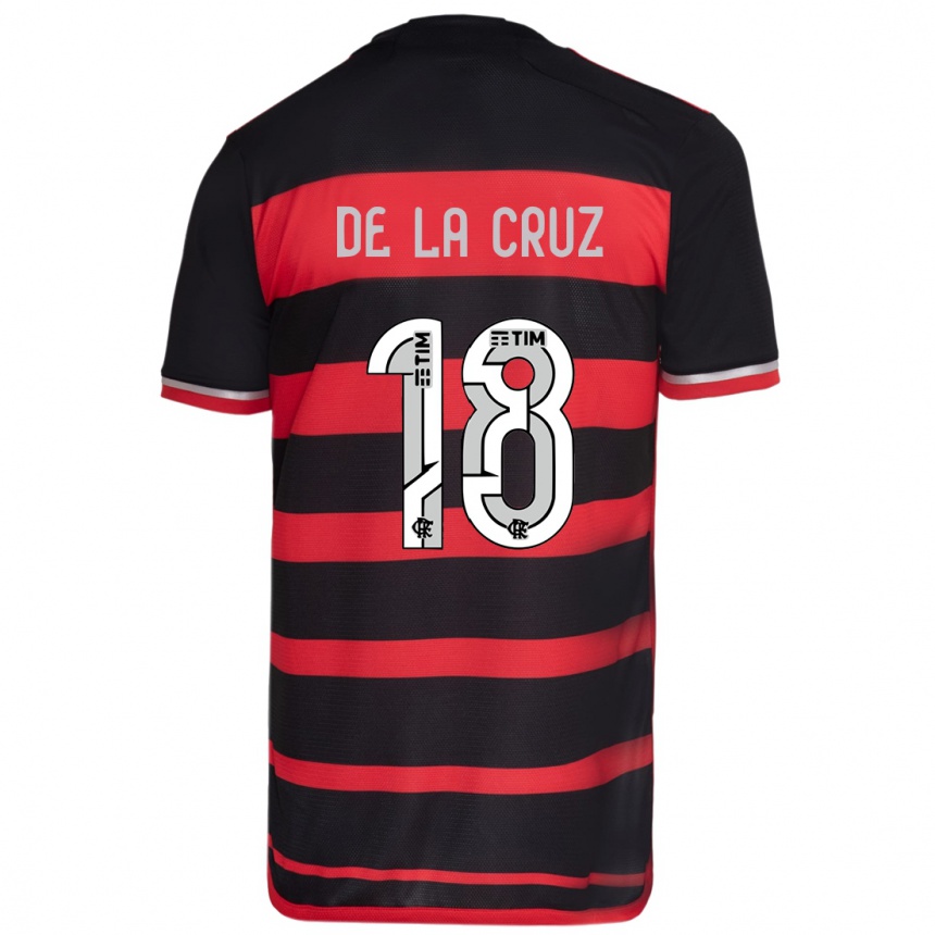 Kids Football Nicolás De La Cruz #18 Red Black Home Jersey 2024/25 T-Shirt Canada