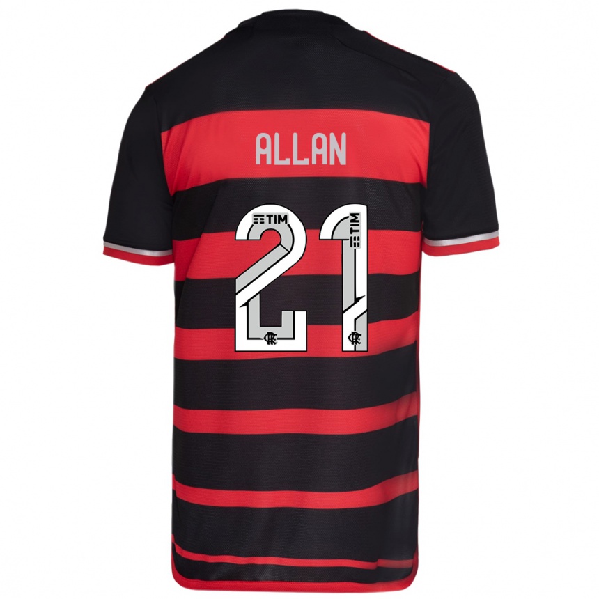 Kids Football Allan #21 Red Black Home Jersey 2024/25 T-Shirt Canada