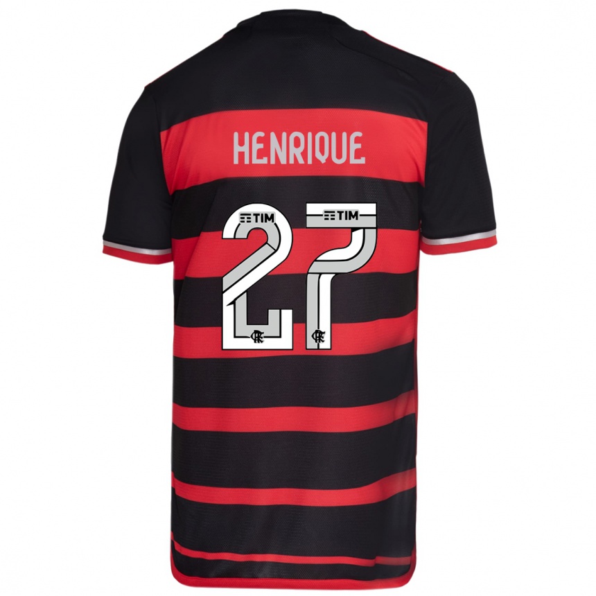 Kids Football Bruno Henrique #27 Red Black Home Jersey 2024/25 T-Shirt Canada