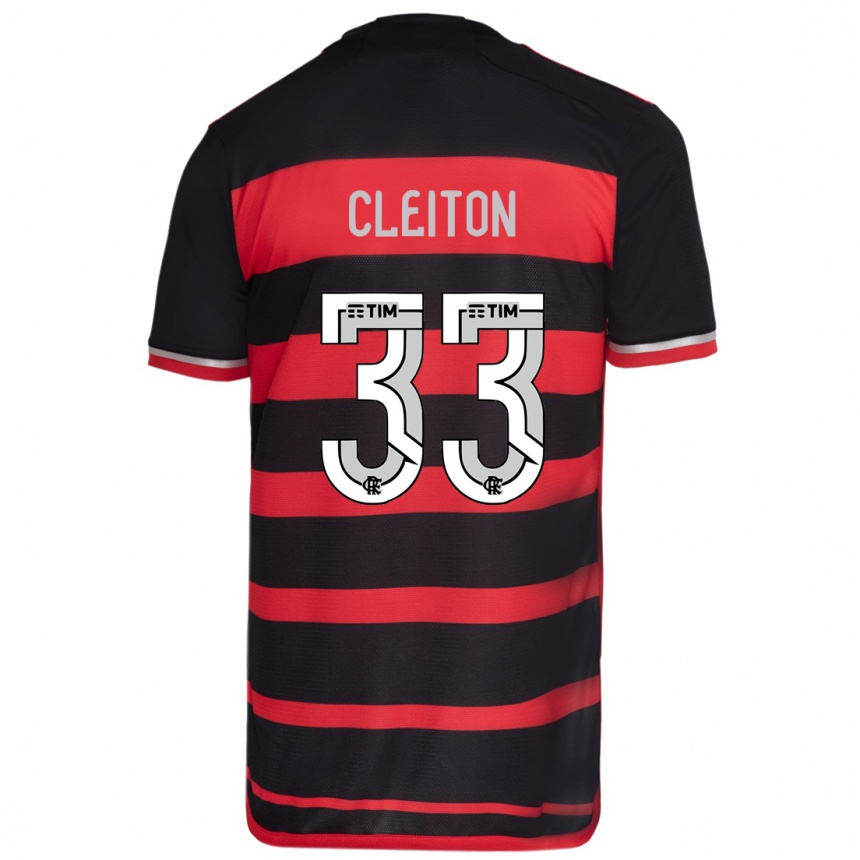 Enfant Football Maillot Cleiton #33 Rouge Noir Tenues Domicile 2024/25 Canada