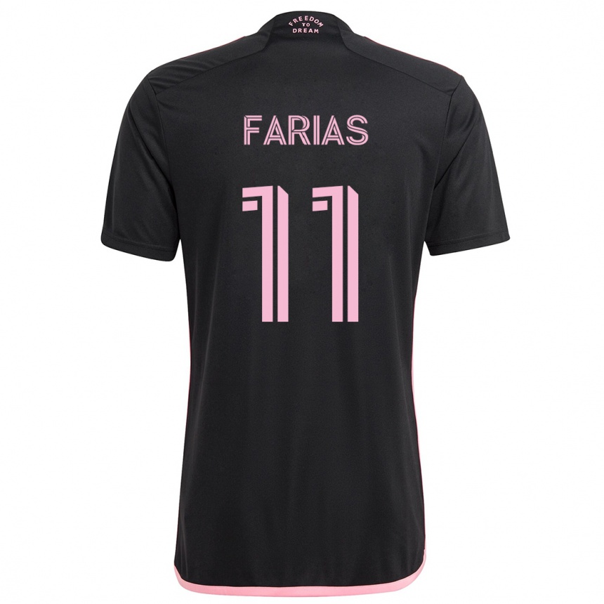 Kids Football Facundo Farías #11 Black Away Jersey 2024/25 T-Shirt Canada