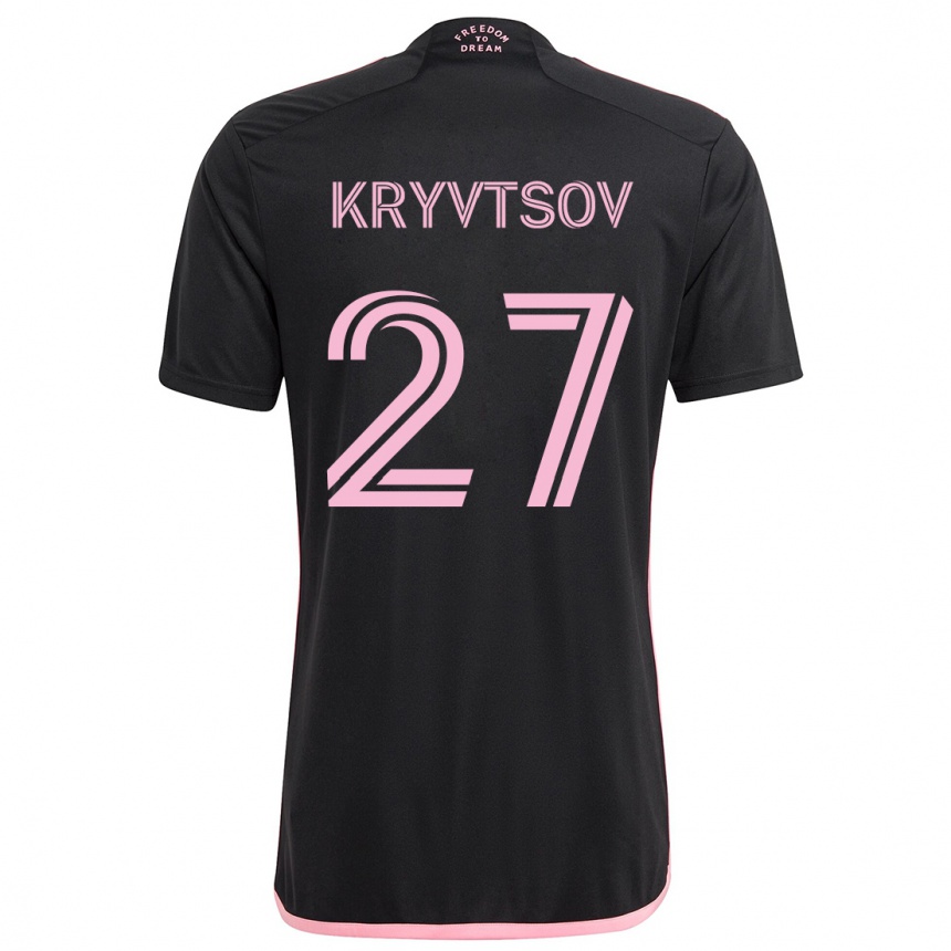 Kids Football Sergiy Kryvtsov #27 Black Away Jersey 2024/25 T-Shirt Canada