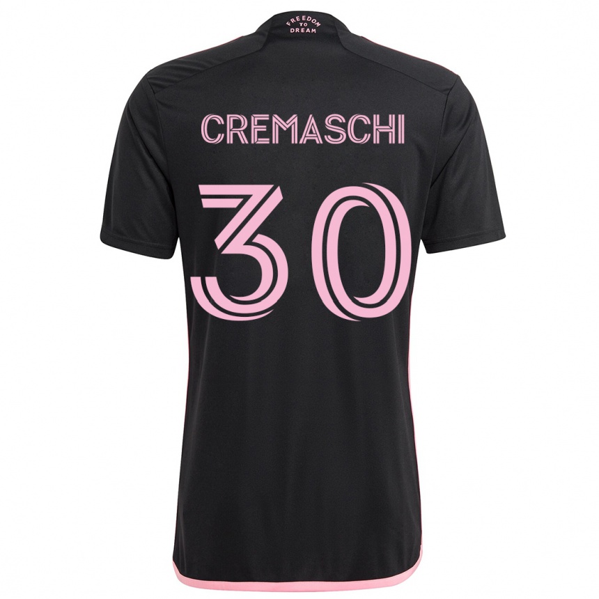 Kids Football Benja Cremaschi #30 Black Away Jersey 2024/25 T-Shirt Canada