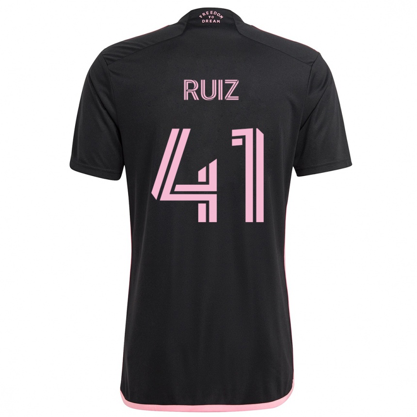 Kids Football David Ruíz #41 Black Away Jersey 2024/25 T-Shirt Canada