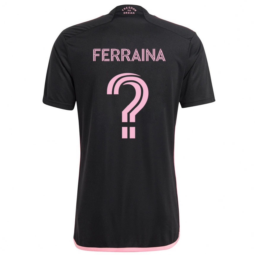 Kids Football Giovanni Ferraina #0 Black Away Jersey 2024/25 T-Shirt Canada