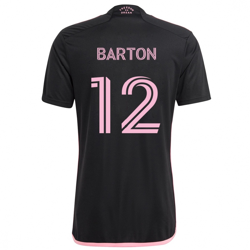 Kids Football Tye Barton #12 Black Away Jersey 2024/25 T-Shirt Canada