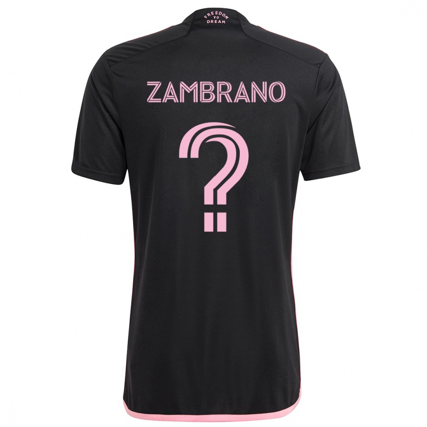 Kids Football Matteo Zambrano #0 Black Away Jersey 2024/25 T-Shirt Canada