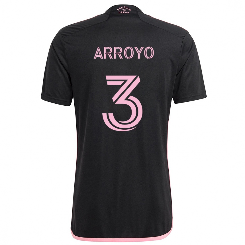 Kids Football Dixon Arroyo #3 Black Away Jersey 2024/25 T-Shirt Canada