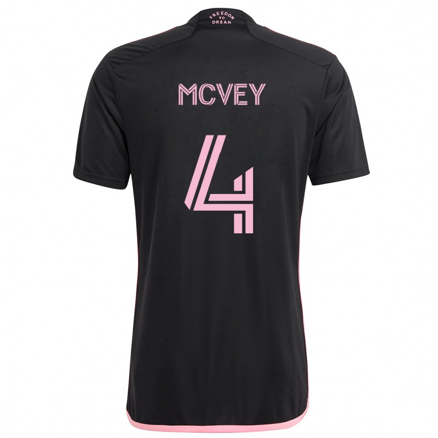 Kids Football Christopher Mcvey #4 Black Away Jersey 2024/25 T-Shirt Canada