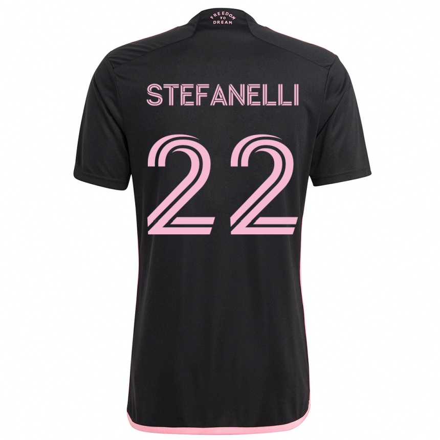 Kids Football Nicolás Stefanelli #22 Black Away Jersey 2024/25 T-Shirt Canada