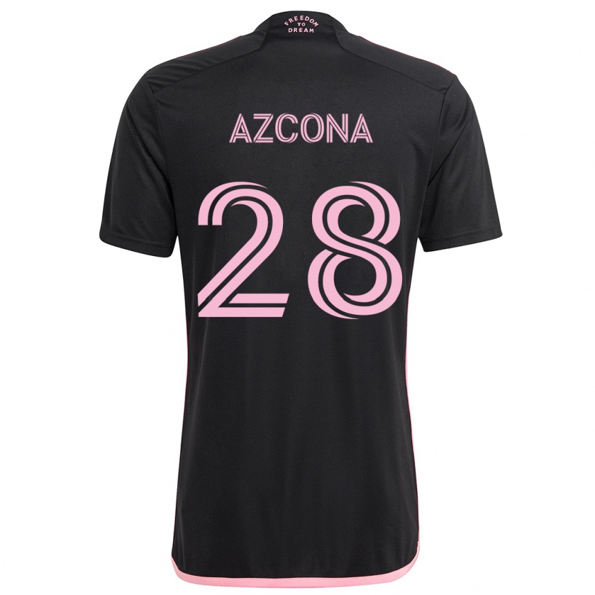 Kids Football Edison Azcona #28 Black Away Jersey 2024/25 T-Shirt Canada