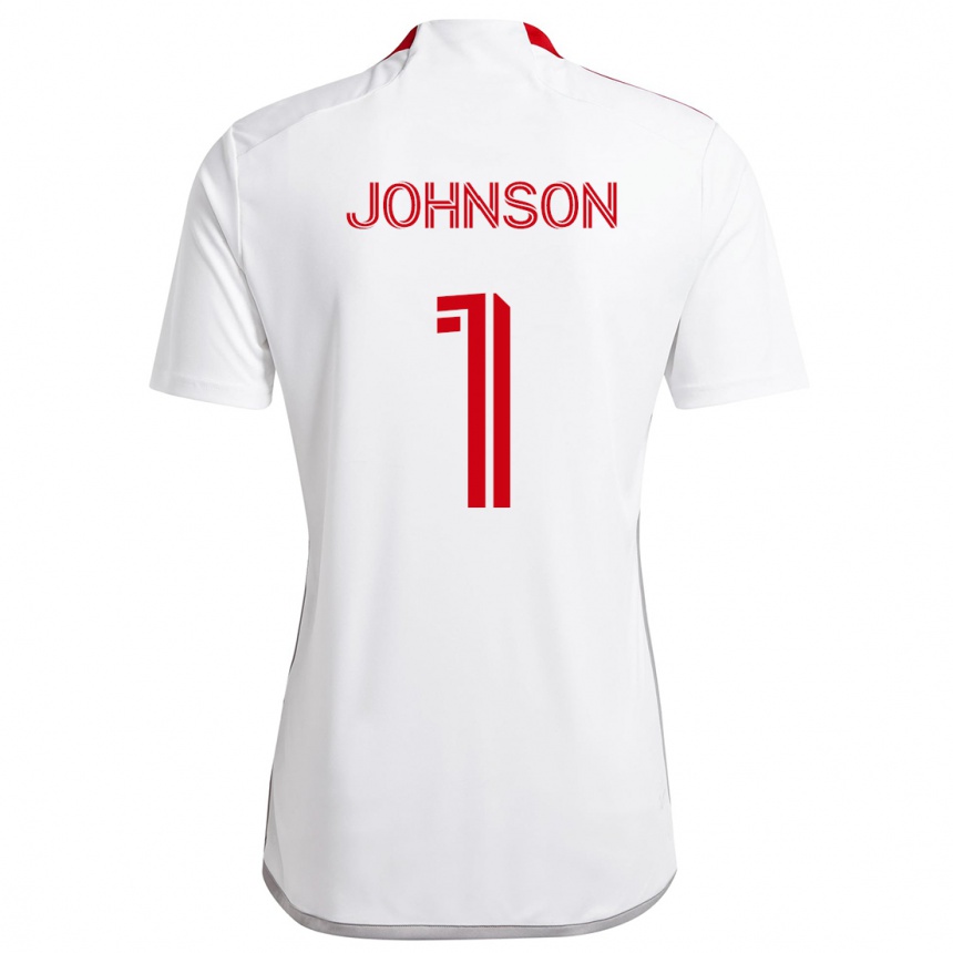 Enfant Football Maillot Sean Johnson #1 Blanc Rouge Tenues Extérieur 2024/25 Canada