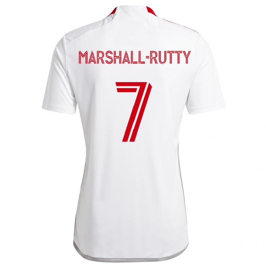 Kids Football Jahkeele Marshall-Rutty #7 White Red Away Jersey 2024/25 T-Shirt Canada