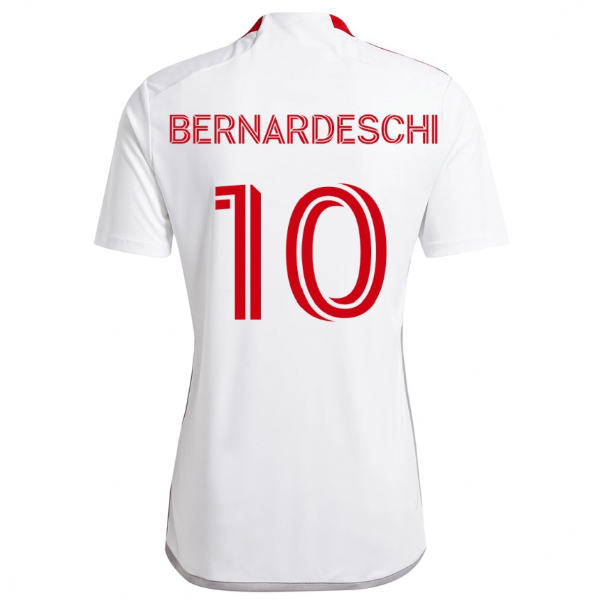 Kids Football Federico Bernardeschi #10 White Red Away Jersey 2024/25 T-Shirt Canada