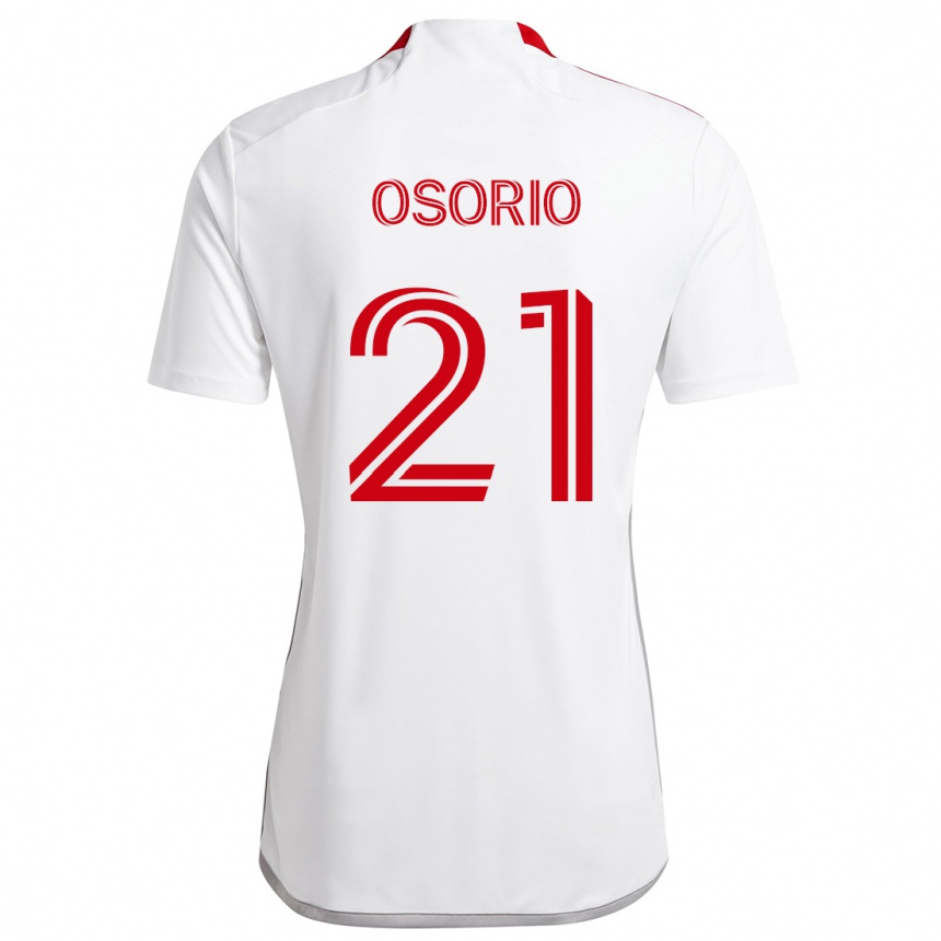 Enfant Football Maillot Jonathan Osorio #21 Blanc Rouge Tenues Extérieur 2024/25 Canada