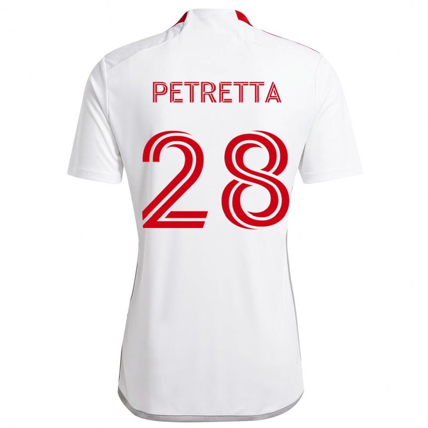 Kids Football Raoul Petretta #28 White Red Away Jersey 2024/25 T-Shirt Canada