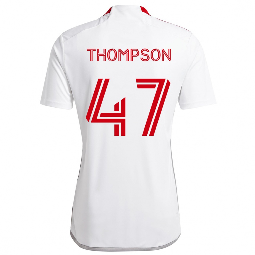 Kids Football Kosi Thompson #47 White Red Away Jersey 2024/25 T-Shirt Canada