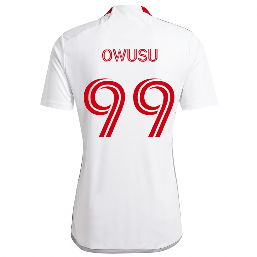 Kids Football Prince Osei Owusu #99 White Red Away Jersey 2024/25 T-Shirt Canada