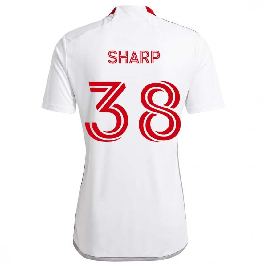 Enfant Football Maillot Charlie Sharp #38 Blanc Rouge Tenues Extérieur 2024/25 Canada