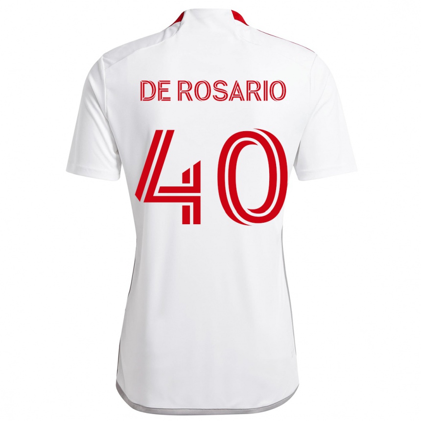 Kids Football Adisa De Rosario #40 White Red Away Jersey 2024/25 T-Shirt Canada