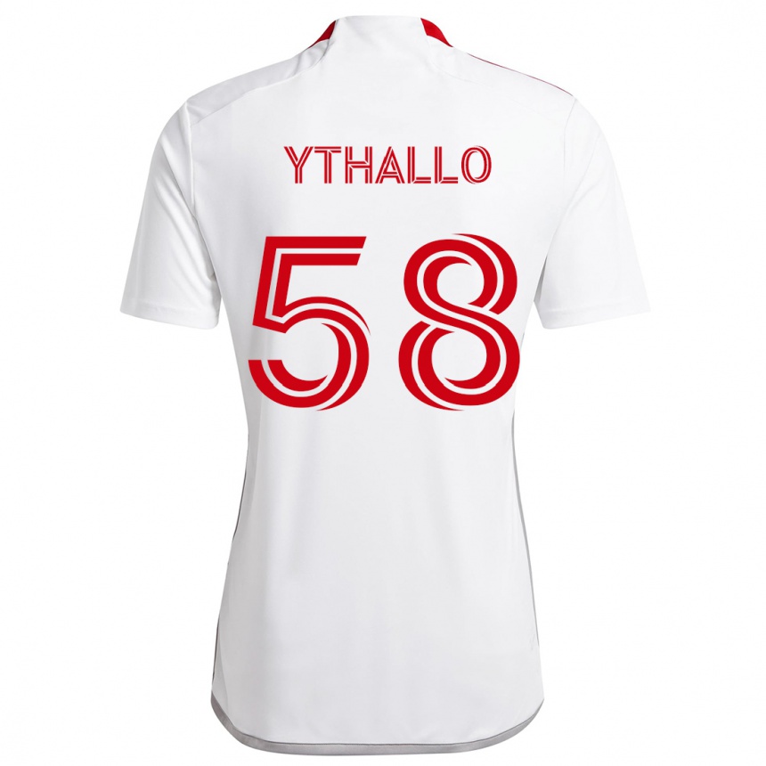 Enfant Football Maillot Ythallo #58 Blanc Rouge Tenues Extérieur 2024/25 Canada