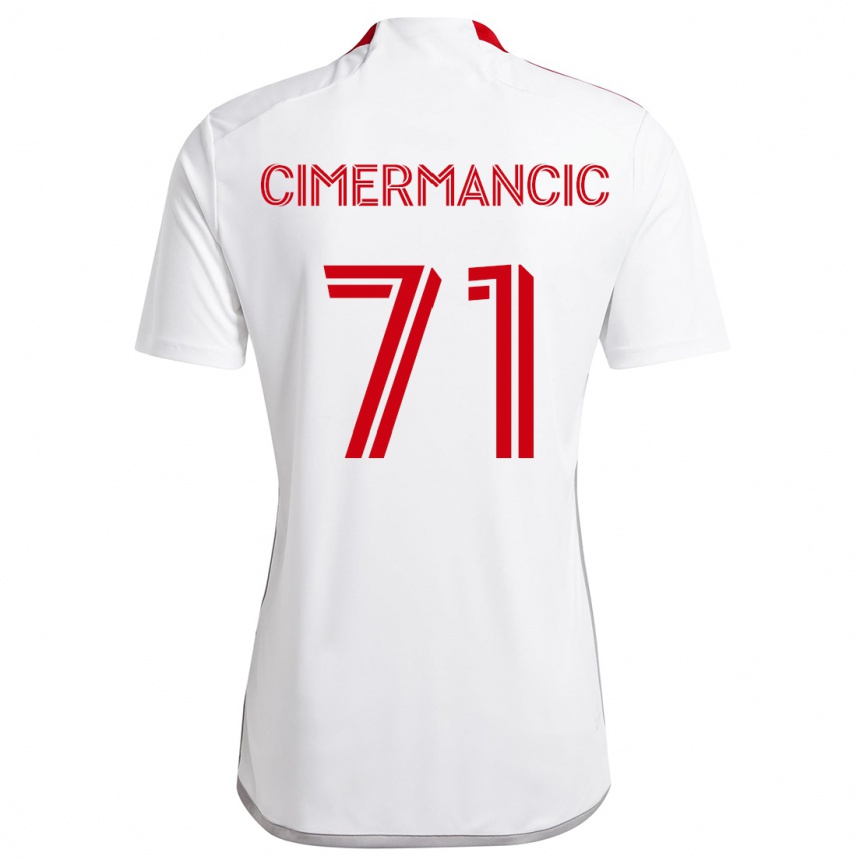 Enfant Football Maillot Markus Cimermancic #71 Blanc Rouge Tenues Extérieur 2024/25 Canada