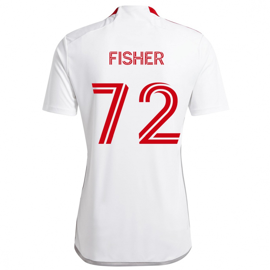 Kids Football Mark Fisher #72 White Red Away Jersey 2024/25 T-Shirt Canada