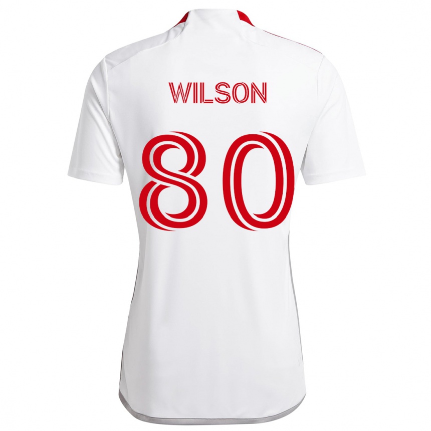 Enfant Football Maillot Shafique Wilson #80 Blanc Rouge Tenues Extérieur 2024/25 Canada