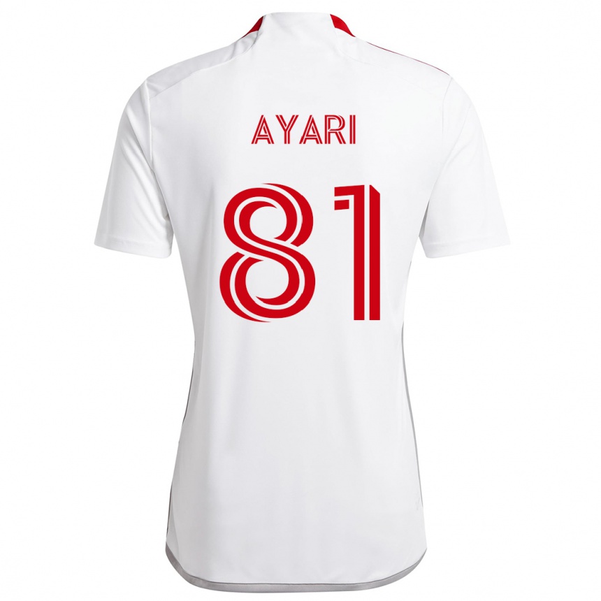 Kids Football Hassan Ayari #81 White Red Away Jersey 2024/25 T-Shirt Canada