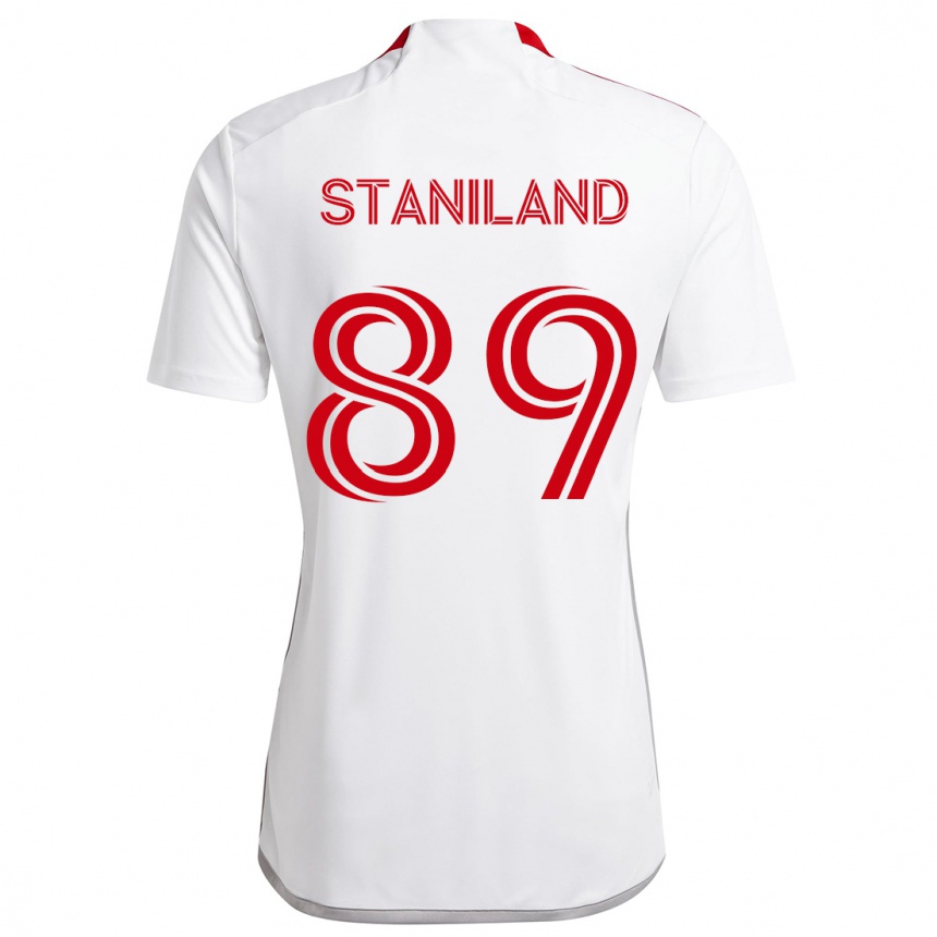 Kids Football Charlie Staniland #89 White Red Away Jersey 2024/25 T-Shirt Canada