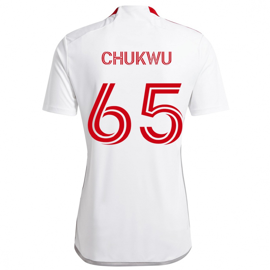 Enfant Football Maillot Joses Chukwu #65 Blanc Rouge Tenues Extérieur 2024/25 Canada