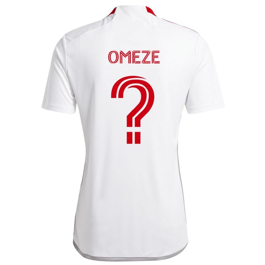 Enfant Football Maillot Chimere Omeze #0 Blanc Rouge Tenues Extérieur 2024/25 Canada