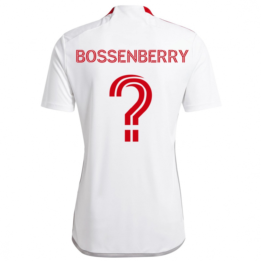 Kids Football Antone Bossenberry #0 White Red Away Jersey 2024/25 T-Shirt Canada