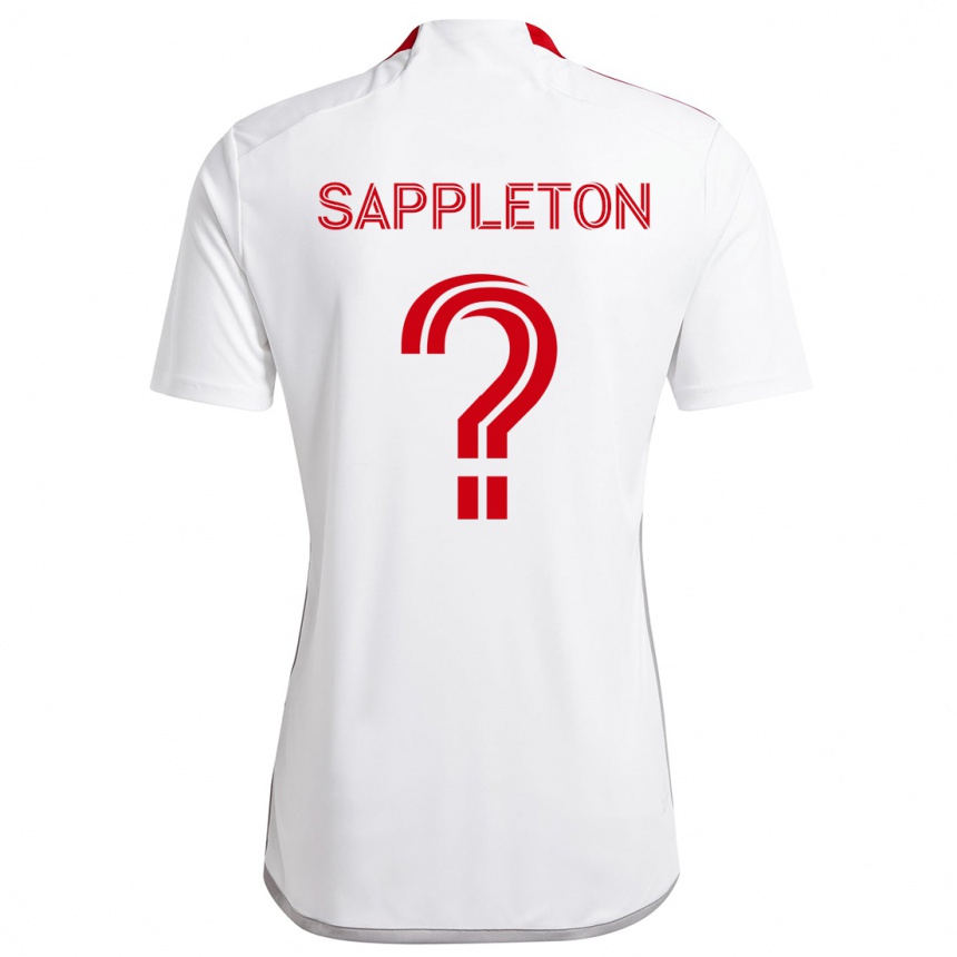 Enfant Football Maillot Spencer Sappleton #0 Blanc Rouge Tenues Extérieur 2024/25 Canada