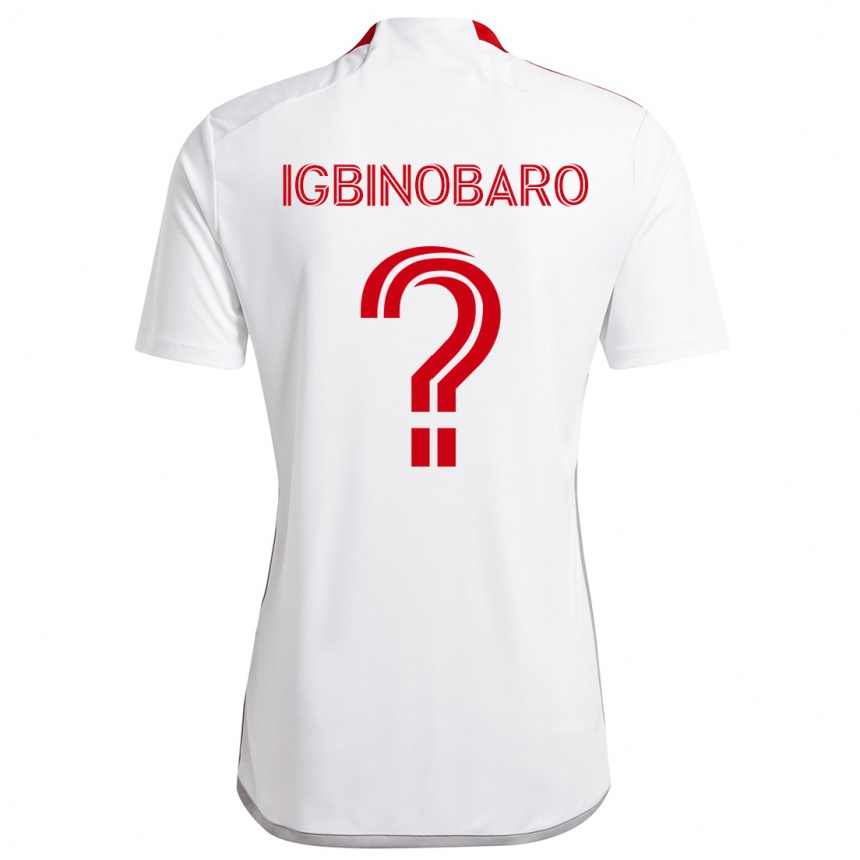 Kids Football Philip Igbinobaro #0 White Red Away Jersey 2024/25 T-Shirt Canada