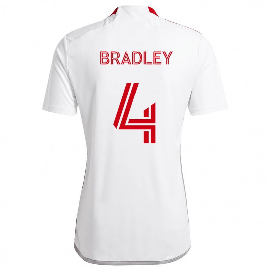 Kids Football Michael Bradley #4 White Red Away Jersey 2024/25 T-Shirt Canada