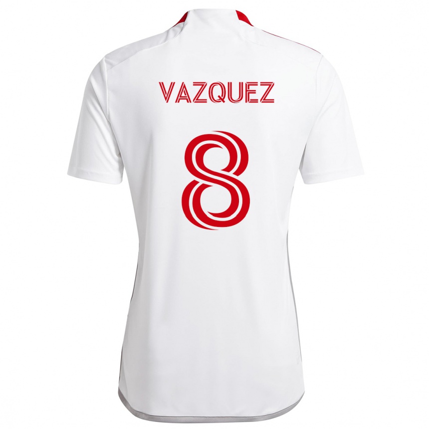 Kids Football Víctor Vázquez #8 White Red Away Jersey 2024/25 T-Shirt Canada