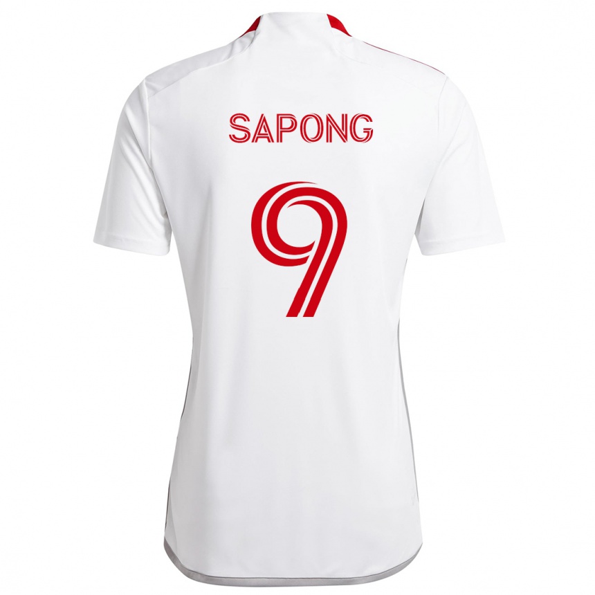 Kids Football C.j. Sapong #9 White Red Away Jersey 2024/25 T-Shirt Canada