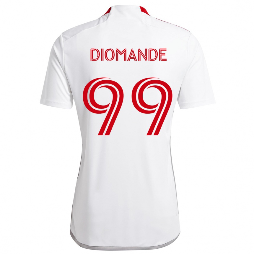 Kids Football Adama Diomande #99 White Red Away Jersey 2024/25 T-Shirt Canada