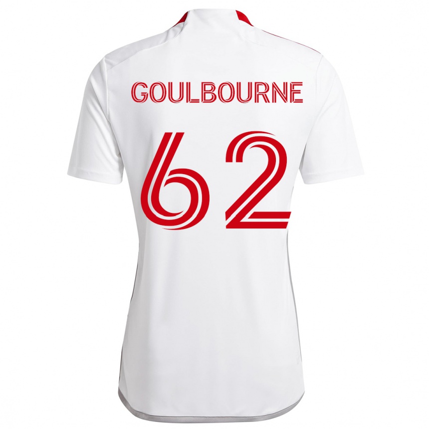 Kids Football Rohan Goulbourne #62 White Red Away Jersey 2024/25 T-Shirt Canada