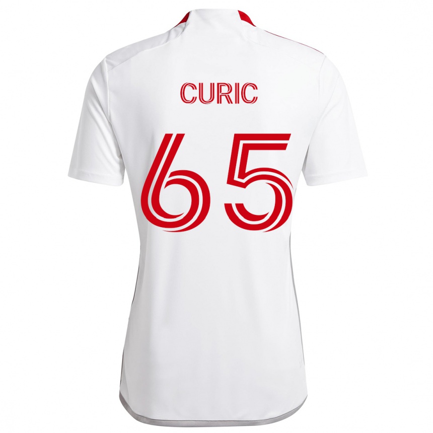 Kids Football Antony Curic #65 White Red Away Jersey 2024/25 T-Shirt Canada