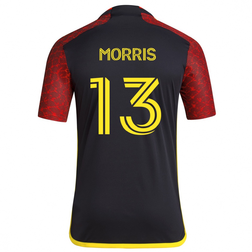 Enfant Football Maillot Jordan Morris #13 Rouge Noir Tenues Extérieur 2024/25 Canada