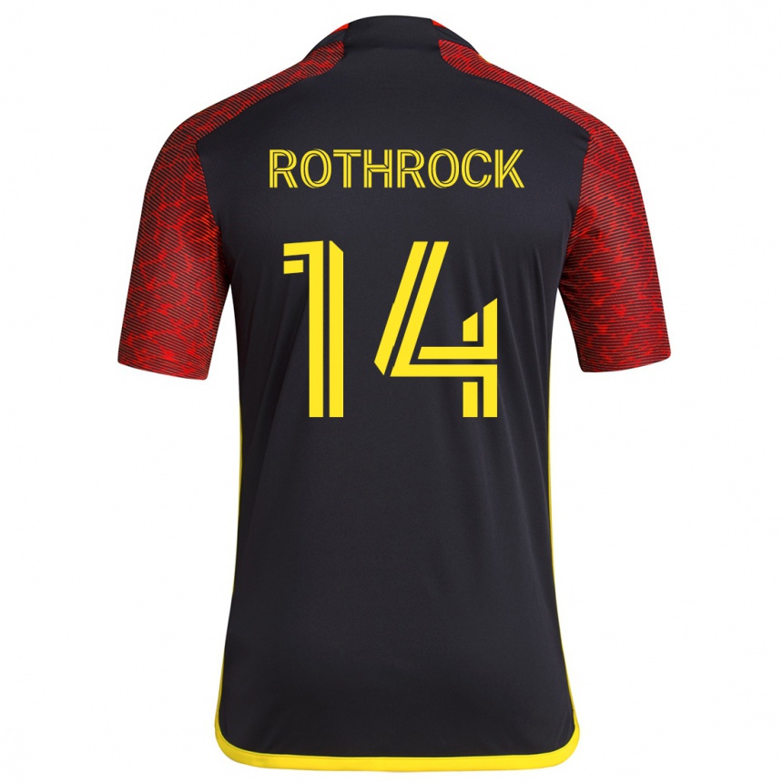 Kids Football Paul Rothrock #14 Red Black Away Jersey 2024/25 T-Shirt Canada