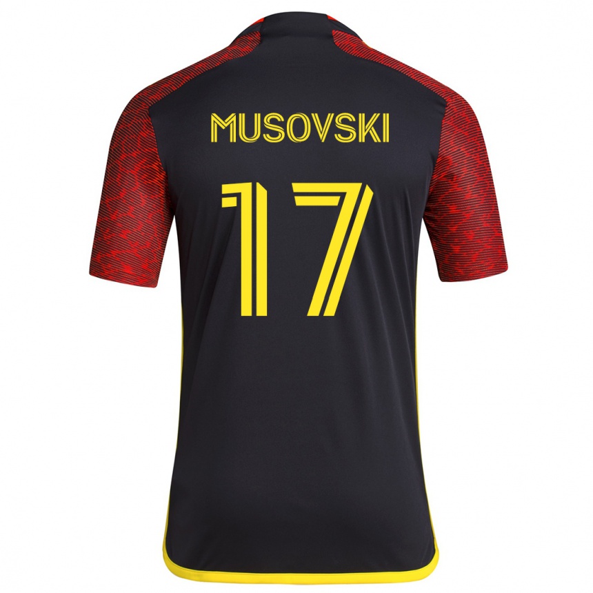 Kids Football Danny Musovski #17 Red Black Away Jersey 2024/25 T-Shirt Canada