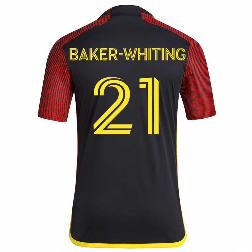 Enfant Football Maillot Reed Baker-Whiting #21 Rouge Noir Tenues Extérieur 2024/25 Canada